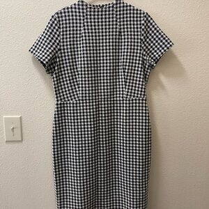 Ann Taylor Black and White Gingham Midi Dress